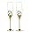 Silver Creative Heart Set with Diamonds Champagne Flutes - Wedding Glasses for Bride & Groom